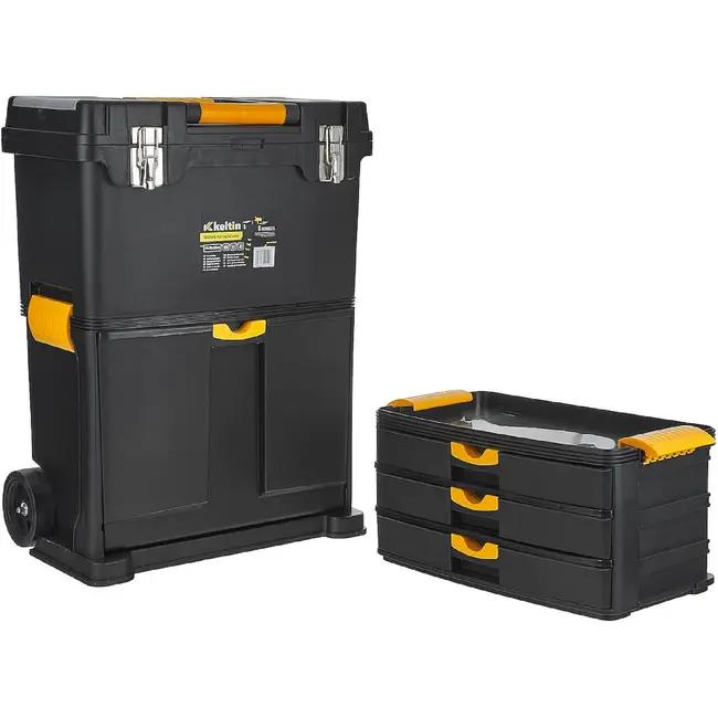 Keltin Gereedschapswagen 82 cm zwart met organizer, 4 laden, wielen en modulaire opbouw