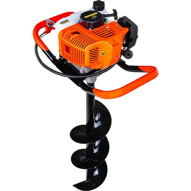 GEKO Grondboor op benzine 62 cm3 met 3 boren, 50 cm verlengstuk en 130 cm werkdiepte