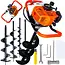 GEKO Grondboor op benzine 62 cm3 met 3 boren, 50 cm verlengstuk en 130 cm werkdiepte