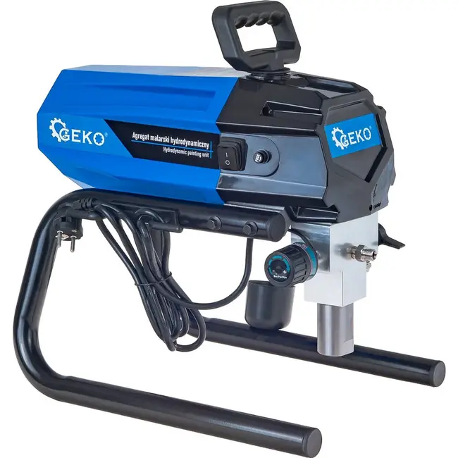 GEKO Elektrische airless verfspuit 1000 W met 210 bar druk, 13 m slang en 3 nozzles