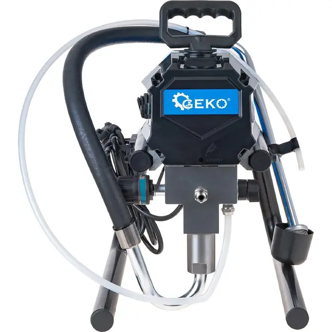 GEKO Elektrische airless verfspuit 1000 W met 210 bar druk, 13 m slang en 3 nozzles