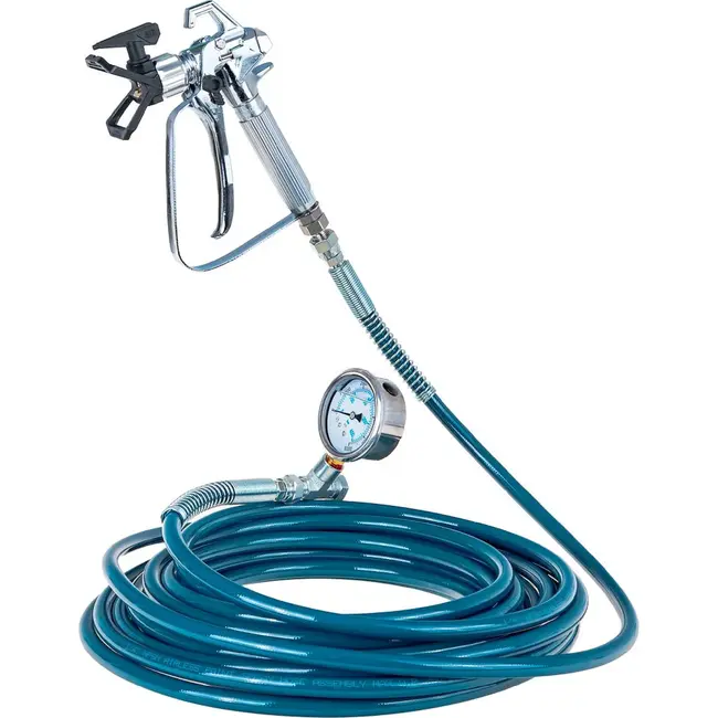 GEKO Elektrische airless verfspuit 1000 W met 210 bar druk, 13 m slang en 3 nozzles