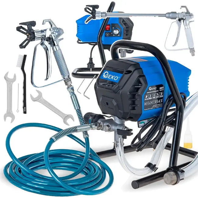 GEKO Elektrische airless verfspuit 700 W met 200 bar druk, 7,5 m slang en 517 nozzle