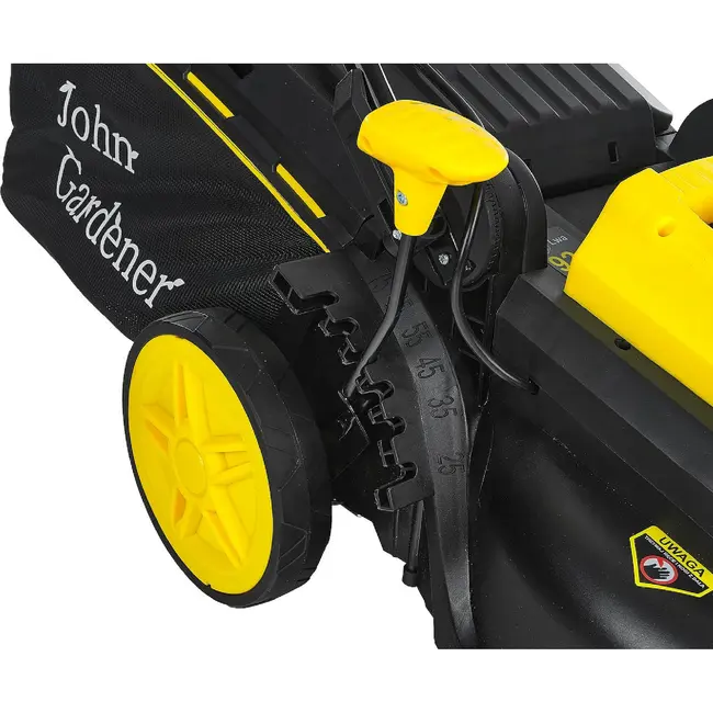 John Gardener Accu grasmaaier 38 cm met borstelloze motor, 2 accu’s, mulchfunctie en 45 L bak