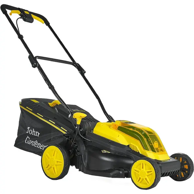 John Gardener Accu grasmaaier 38 cm met borstelloze motor, 2 accu’s, mulchfunctie en 45 L bak