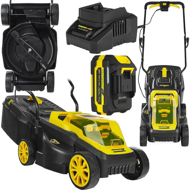 John Gardener Accu grasmaaier 32 cm met borstelloze motor, CoreX accu en 30 L opvangbak