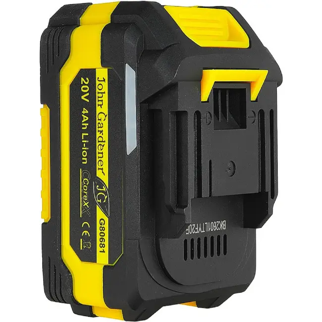 John Gardener CoreX 20 V accu 4,0 Ah Li-Ion met schuifmontage en laadindicator voor gereedschap