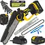 John Gardener Accu kettingzaag 21 V 8 inch met 2 x 4,0 Ah accu’s, lader en reserveketting