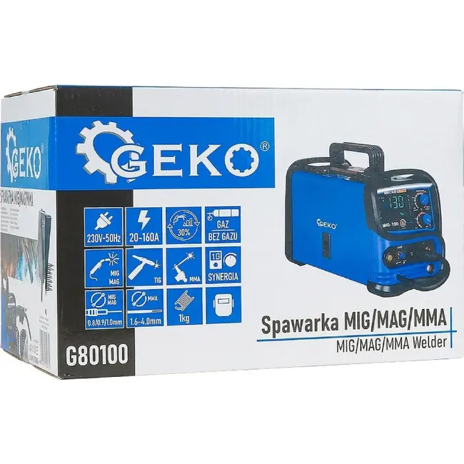 GEKO MIG MAG MMA lasapparaat 20-160 A met digitale regeling en starterset voor laswerk