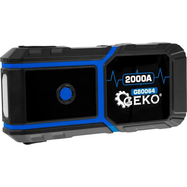 GEKO Jumpstarter 20000 mAh 12 V met 1000 A startstroom, LED-lamp en QC3.0 powerbank