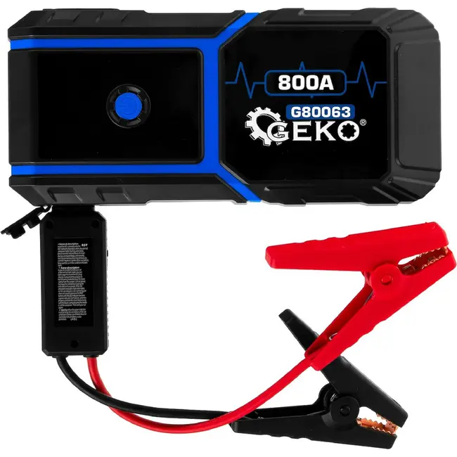 GEKO Jumpstarter 10000 mAh 12 V met 400 A startstroom, LED-lamp en QC3.0 powerbank
