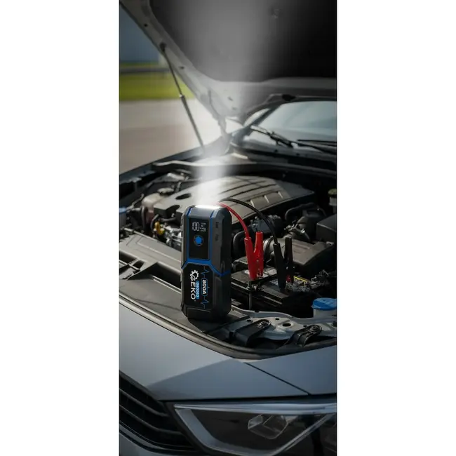 GEKO Jumpstarter 10000 mAh 12 V met 400 A startstroom, LED-lamp en QC3.0 powerbank