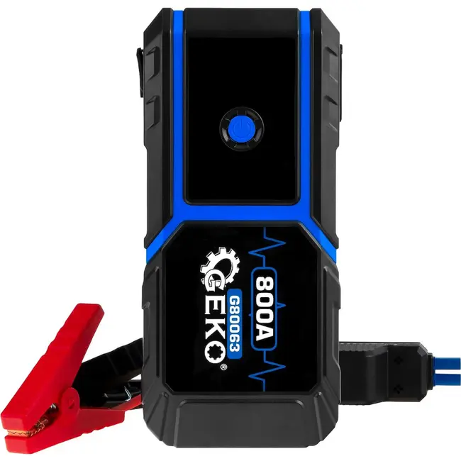 GEKO Jumpstarter 10000 mAh 12 V met 400 A startstroom, LED-lamp en QC3.0 powerbank