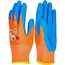 GEKO Beschermhandschoenen voor kinderen maat 2 oranje blauw met latex foam 12 paar