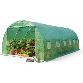 John Gardener Folietunnel tuinkas 3 x 6 x 2 m groen met 12 ramen voor moestuin en volkstuin