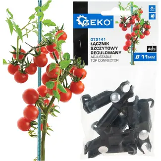 GEKO Topconnector voor tuinsteunen 11 mm, verstelbare koppeling voor klimplanten, 4 stuks