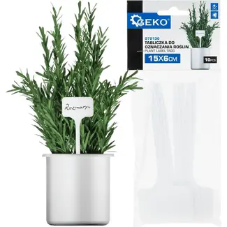 GEKO Plantenlabels 15 x 6 cm wit, schrijfbare labels voor kruiden en zaailingen, 10 stuks
