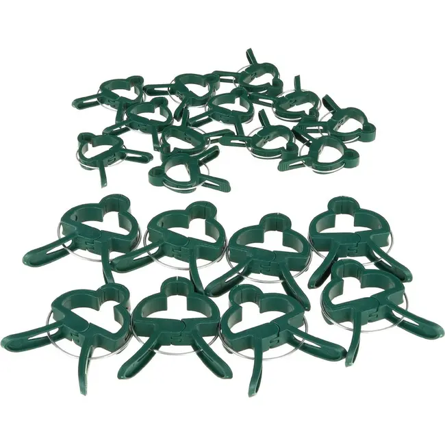 GEKO Plantclips voor plantensteun groen, set met 2 maten voor tomaten en komkommers