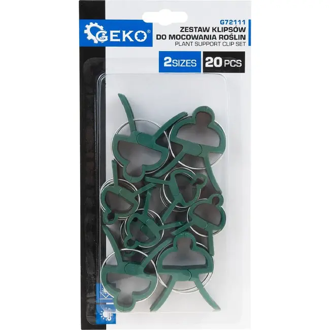 GEKO Plantclips voor plantensteun groen, set met 2 maten voor tomaten en komkommers
