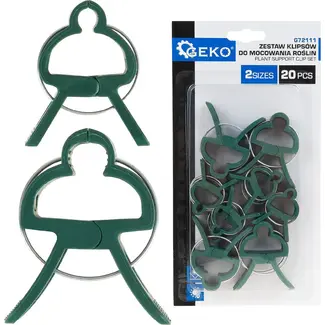 GEKO Plantclips voor plantensteun groen, set met 2 maten voor tomaten en komkommers