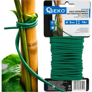 GEKO Groen binddraad voor planten 3 mm x 10 m, flexibel draad met zachte coating
