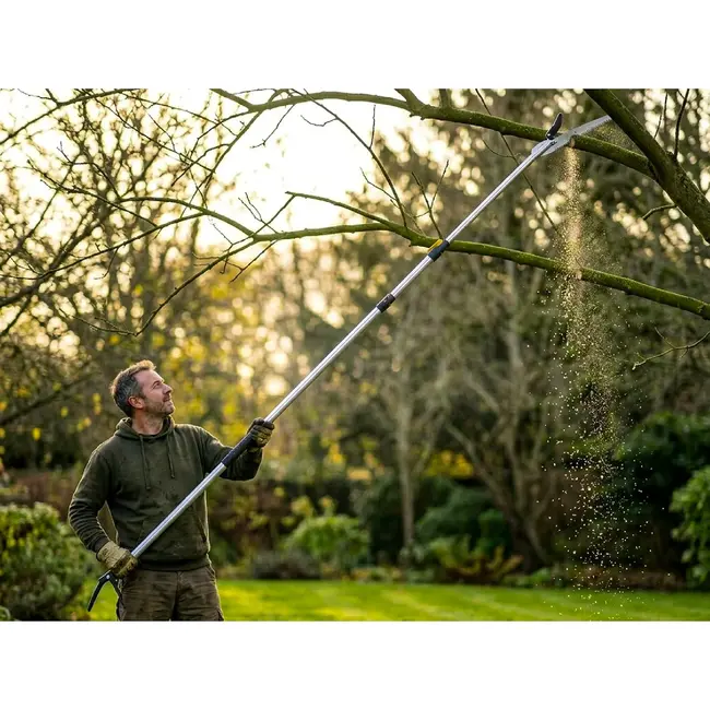 GEKO Telescopische takkenschaar met zaag 1,8 tot 4 m voor hoge takken en fruitbomen