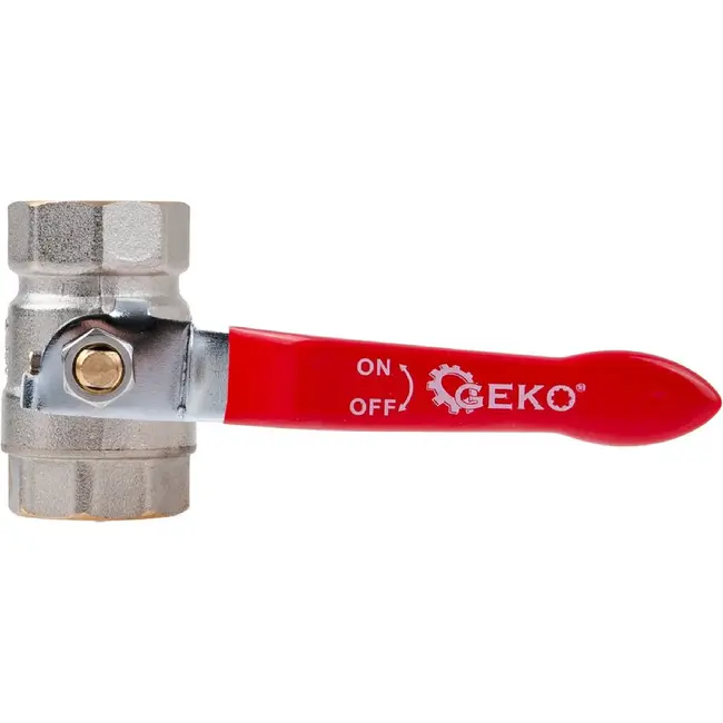 GEKO 3/4 inch kogelkraan met wartel, volle doorlaat en rode hendel voor water en cv