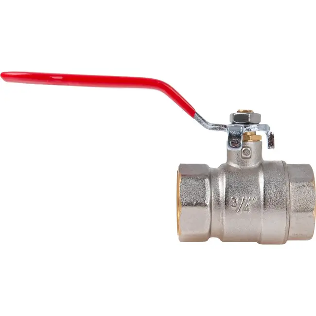 GEKO 3/4 inch kogelkraan met wartel, volle doorlaat en rode hendel voor water en cv