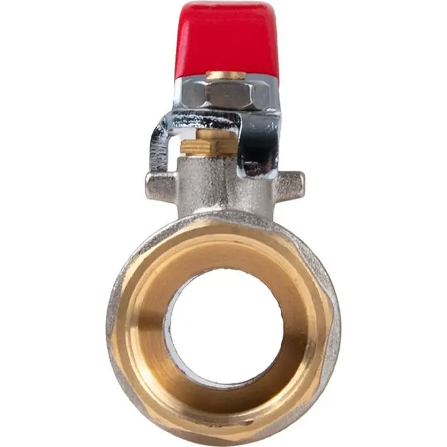 GEKO 3/4 inch kogelkraan met wartel, volle doorlaat en rode hendel voor water en cv