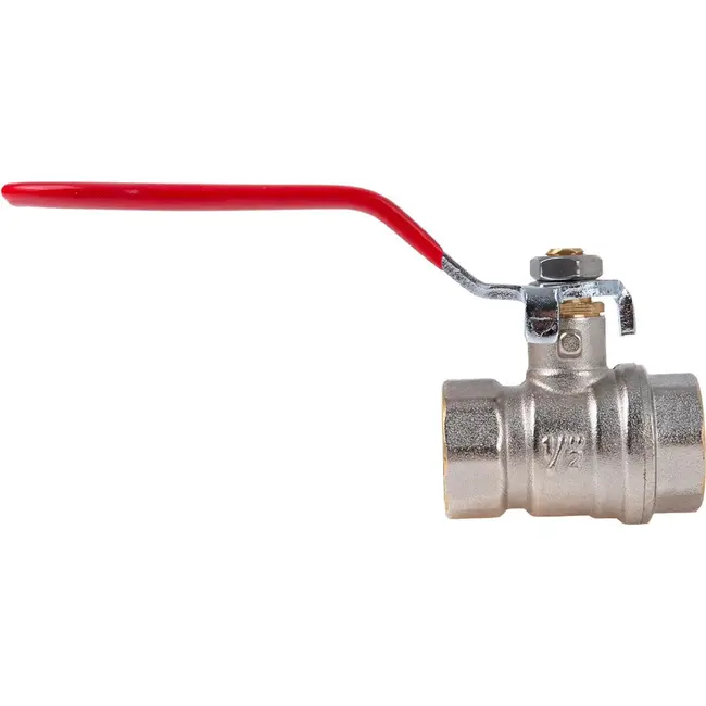 GEKO 1/2 inch kogelkraan met wartel, volle doorlaat en rode hendel voor water en cv