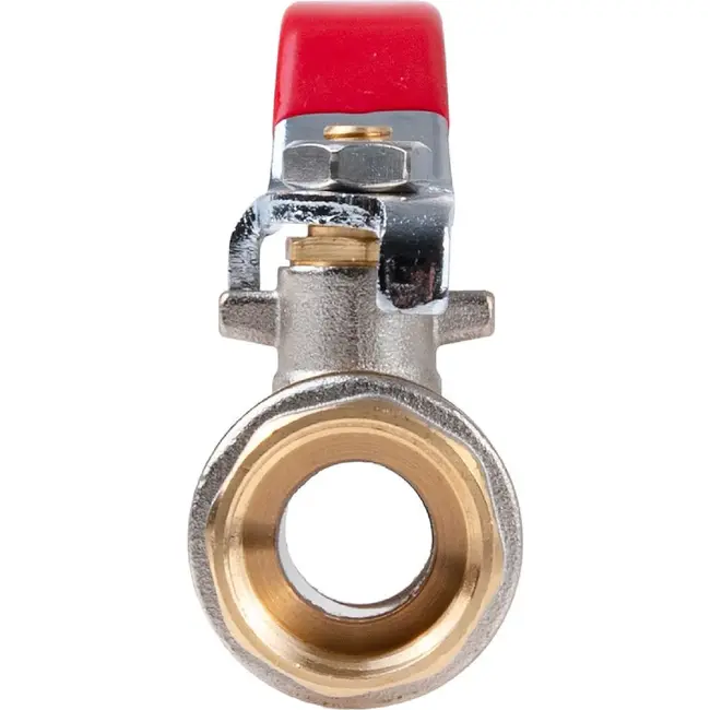 GEKO 1/2 inch kogelkraan met wartel, volle doorlaat en rode hendel voor water en cv