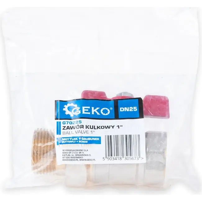 GEKO 1 inch kogelkraan met koppeling, wartel en vlinderhendel voor water en cv
