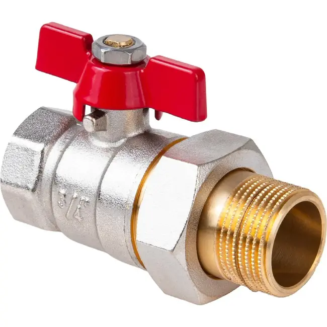 GEKO 3/4 inch kogelkraan met koppeling, wartel en vlinderhendel voor water en cv