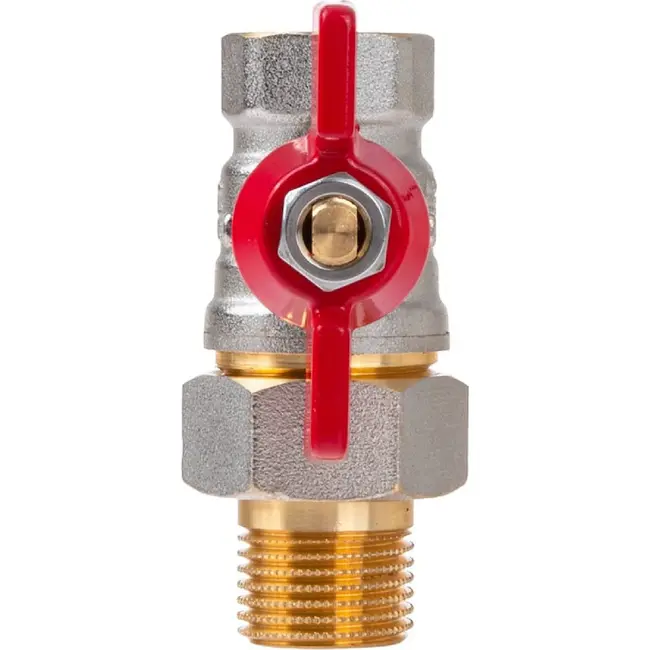 GEKO 1/2 inch kogelkraan met koppeling, wartel en vlinderhendel voor water en cv
