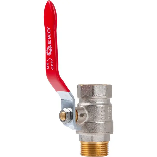 GEKO 3/4 inch kogelkraan WZ met volle doorlaat en rode hendel voor water en cv