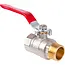 GEKO 3/4 inch kogelkraan WZ met volle doorlaat en rode hendel voor water en cv