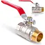 GEKO 3/4 inch kogelkraan WZ met volle doorlaat en rode hendel voor water en cv