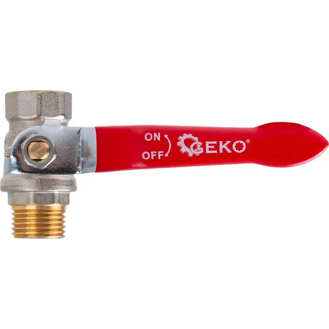 GEKO 1/2 inch kogelkraan WZ met volle doorlaat en rode hendel voor water en cv