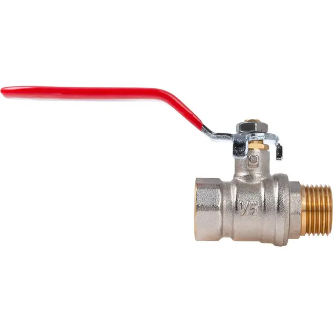 GEKO 1/2 inch kogelkraan WZ met volle doorlaat en rode hendel voor water en cv