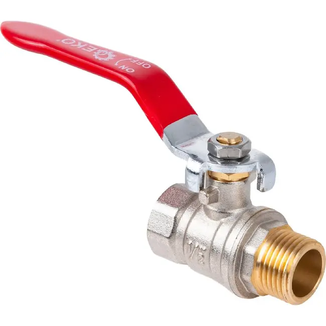 GEKO 1/2 inch kogelkraan WZ met volle doorlaat en rode hendel voor water en cv