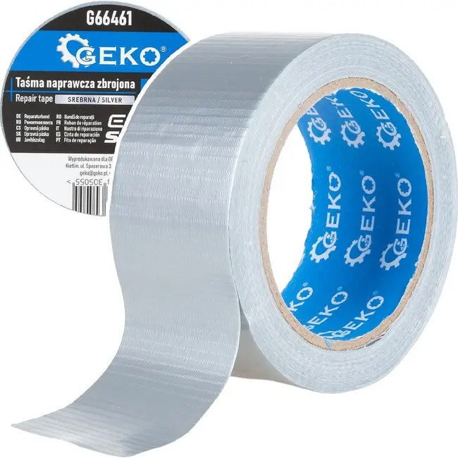 GEKO Versterkte reparatietape 48 mm x 25 m zilver voor repareren en afdichten