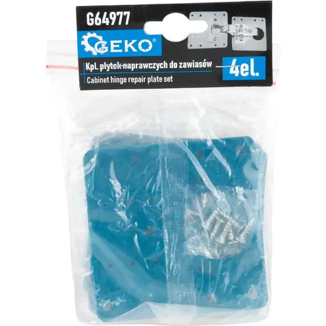 GEKO Scharnier reparatieplaat set van 4 voor kastdeuren en meubels met 3,5 cm gat en schroeven