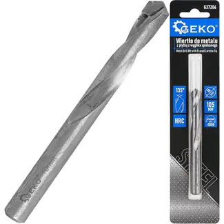 GEKO Metaalboor 10 x 105 mm met YG8 hardmetalen punt voor precies boren in metaal