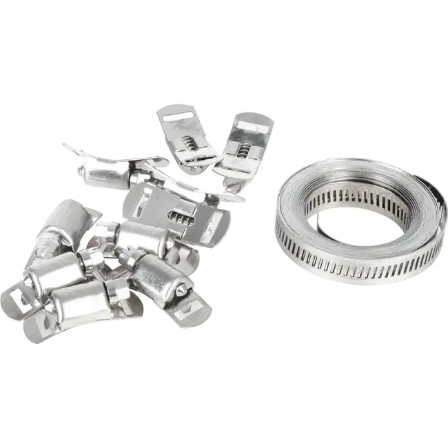 GEKO Slangklem bandset 12,7 mm x 3 m met 10 klemmen voor maatwerk