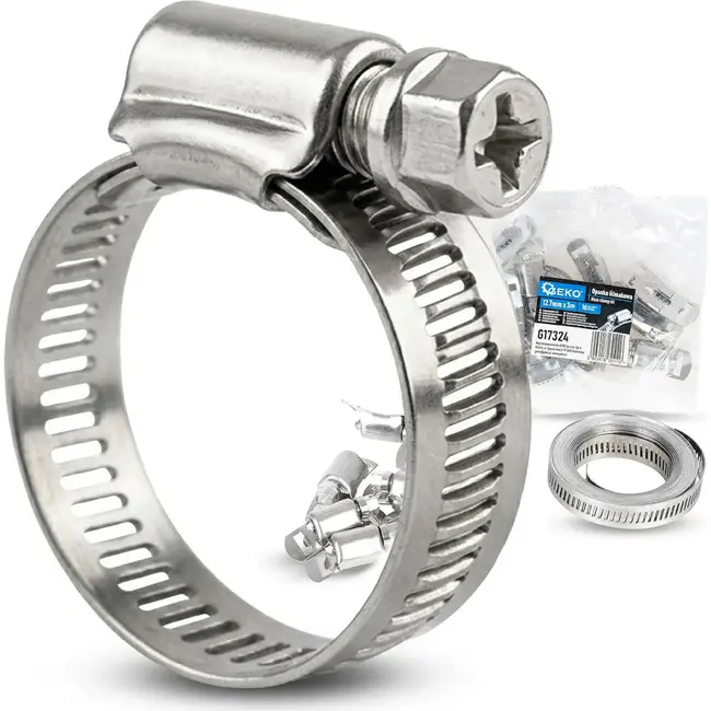 GEKO Slangklem bandset 12,7 mm x 3 m met 10 klemmen voor maatwerk