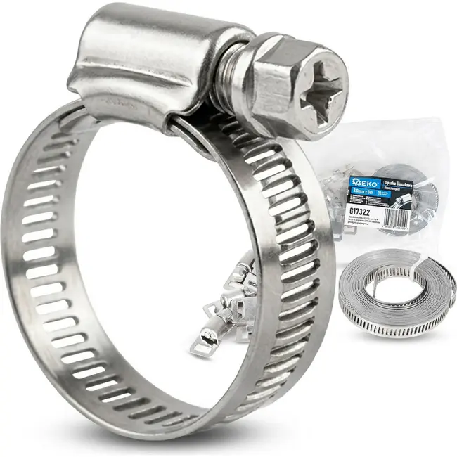 GEKO Slangklem bandset 8 mm x 3 m met 10 klemmen voor maatwerk