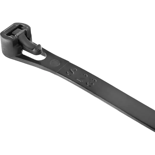 GEKO Zwarte herbruikbare kabelbinders 7,5 x 250 mm voor kabels en montage 100 stuks