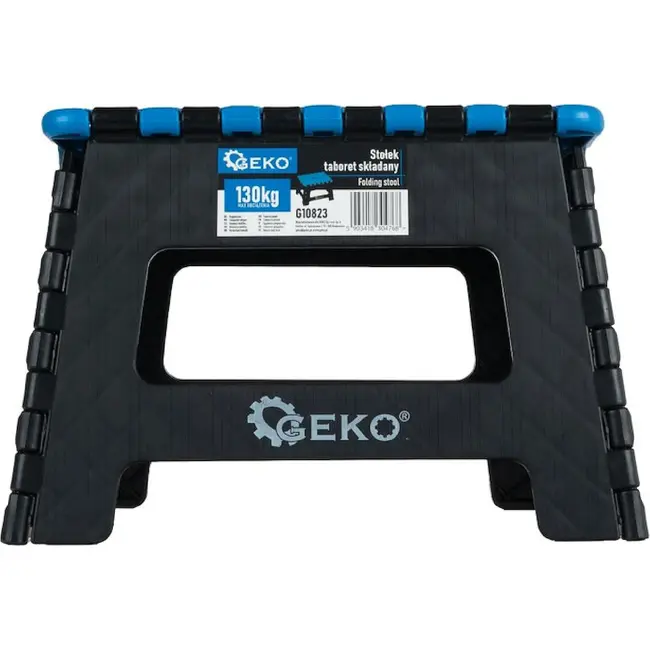 GEKO Inklapbare kruk 130 kg met handvat en compact opbergformaat 4 cm breed