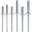 GEKO Aluminium popnagels set 450 stuks met maten 3,2 tot 4,8 mm in opbergkoffer