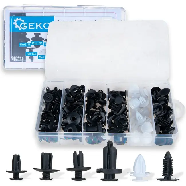 GEKO Kunststof auto clips assortiment 100-delig voor bekleding, bumper en wielkast